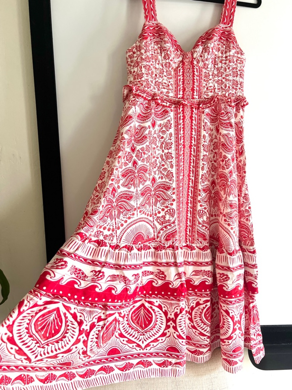 FARM Rio Red River Ride LENZING™ ECOVERO™ Euroflax™ Midi Dress Size Medium - Picture 12 of 13